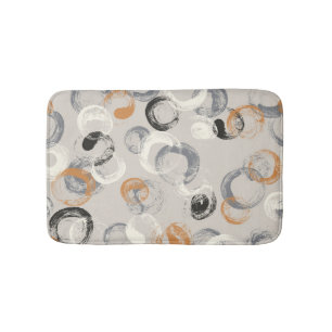 Grey Circles: Simple Seamless Pattern Bath Mat
