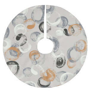 Grey Circles: Simple Seamless Pattern Brushed Polyester Tree Skirt