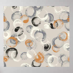 Grey Circles: Simple Seamless Pattern Poster
