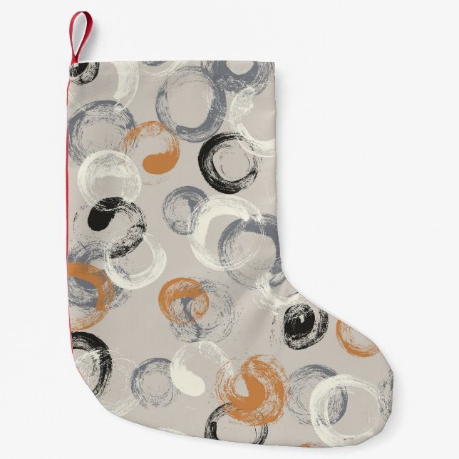 Grey Circles: Simple Seamless Pattern Small Christmas Stocking (Front)