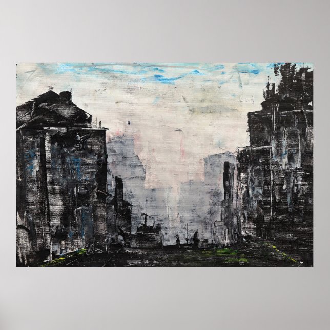 Grey City Abstract Print, Value Poster Paper  (Front)