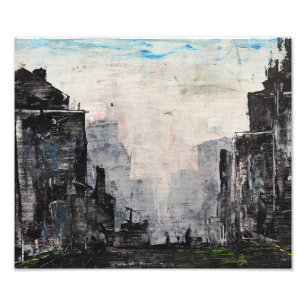 Grey City Abstract Print, Value Poster Paper