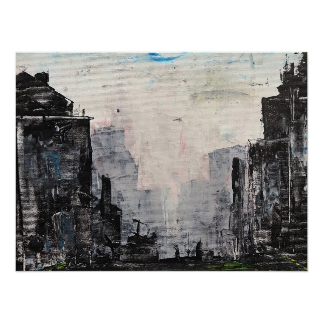 Grey City Abstract Print, Value Poster Paper  (Front)