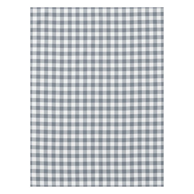 Grey Classic Chequered Gingham Tablecloth (Front)
