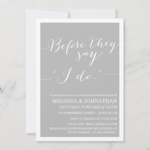 Grey Classy Couple's Shower Invitations