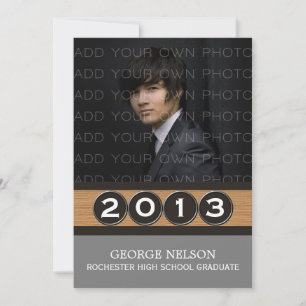 Grey Classy Keys Graduation Invitation