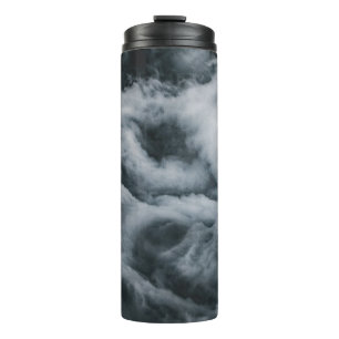 Grey clouds painting thermal tumbler