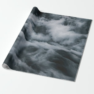 Grey clouds painting wrapping paper
