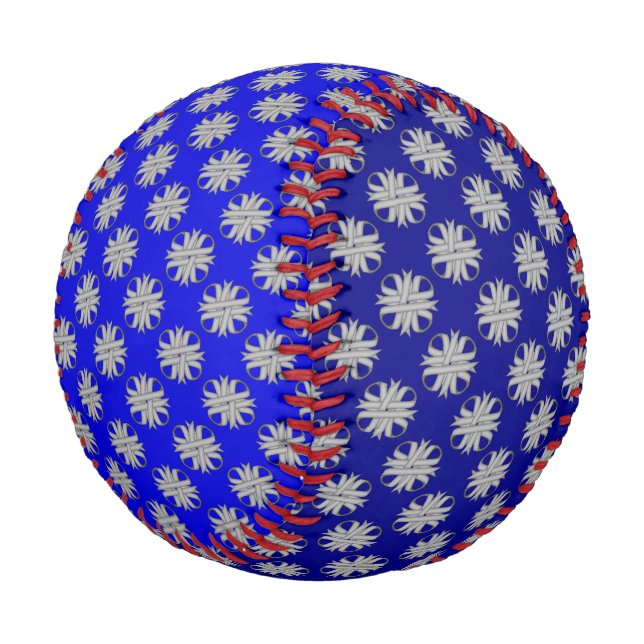 Grey Clover Ribbon by Kenneth Yoncich Baseball (Angled)