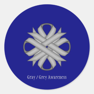 Grey Clover Ribbon by Kenneth Yoncich Classic Round Sticker