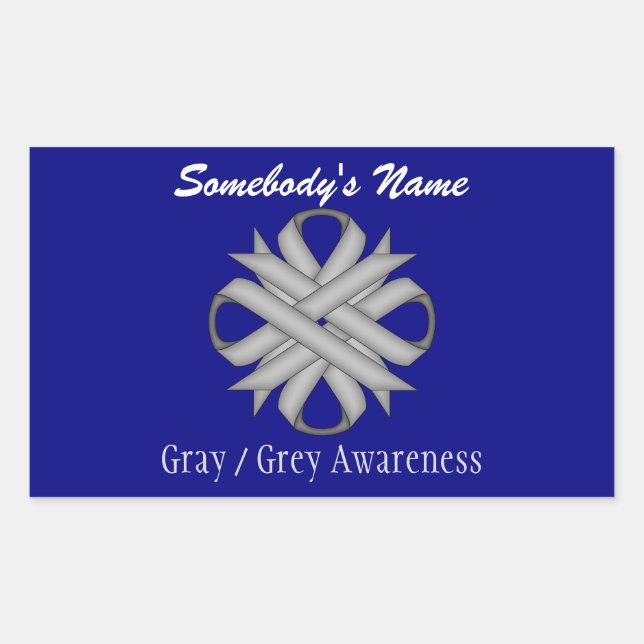 Grey Clover Ribbon by Kenneth Yoncich Rectangular Sticker (Front)
