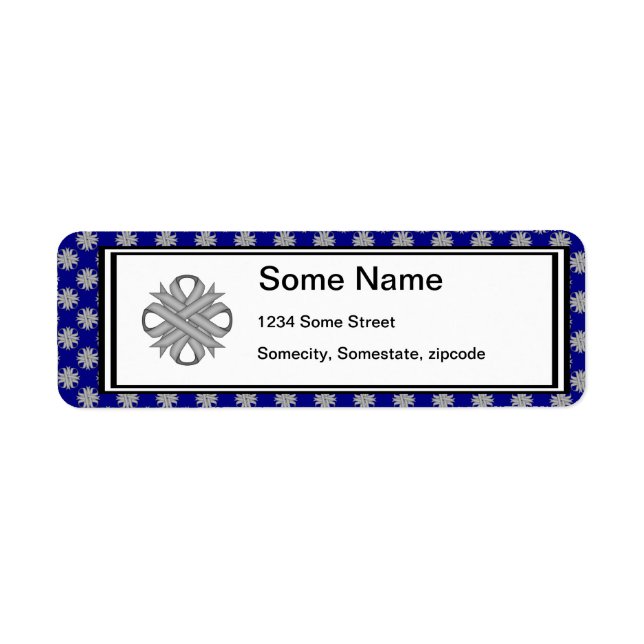 Grey Clover Ribbon by Kenneth Yoncich Return Address Label (Front)