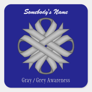 Grey Clover Ribbon by Kenneth Yoncich Square Sticker
