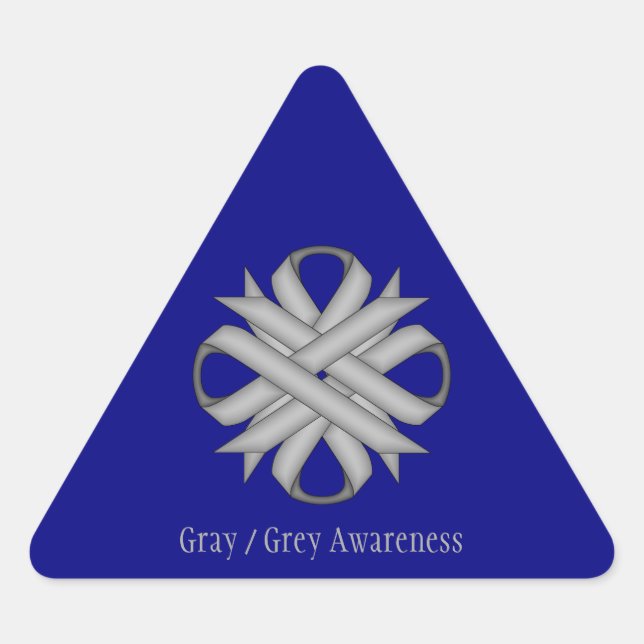 Grey Clover Ribbon by Kenneth Yoncich Triangle Sticker (Front)