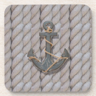 grey coastal beach rope nautical anchor coaster