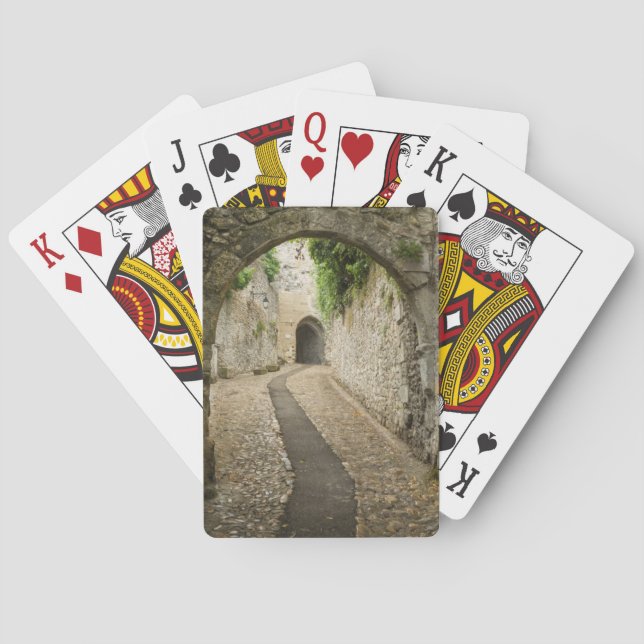 Grey Cobblestone street, France Playing Cards (Back)