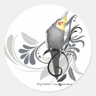 Grey Cockatiel Classic Round Sticker