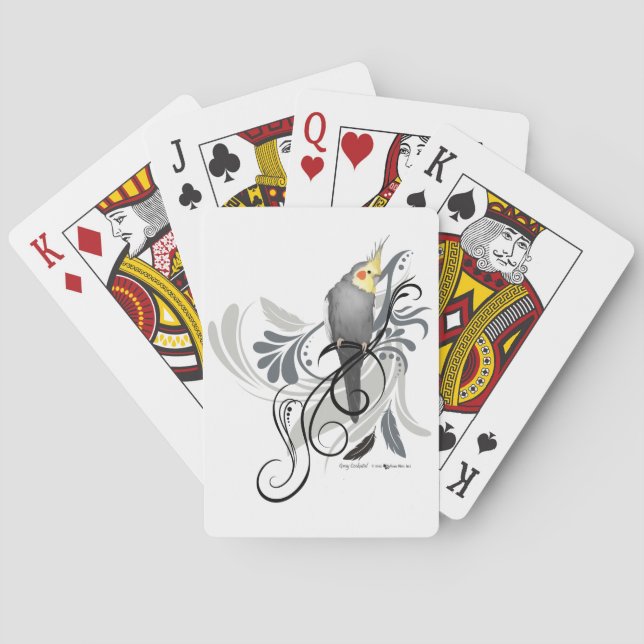 Grey Cockatiel Playing Cards (Back)