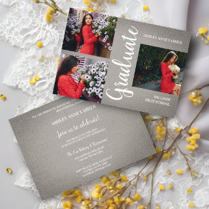 Grey Collage Three Photos Graduation Texture