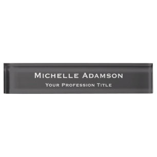 Grey Color Professional Plain Modern Nameplate