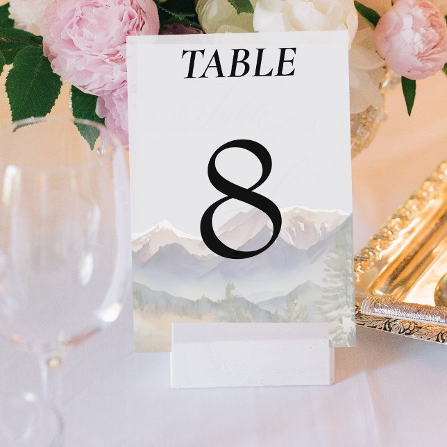 Grey Colorado Mountain Wedding Reception Table Number (Grey Colorado Mountain Wedding Reception Table Number)