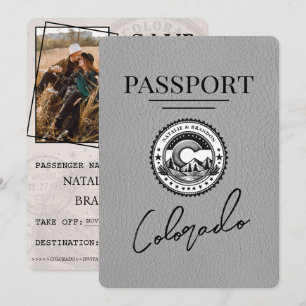 Grey Colorado Passport Save The Date