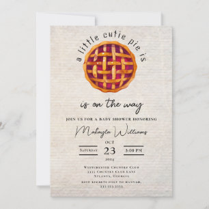 grey colour A Cutie Pie is on the way Baby Shower Invitation