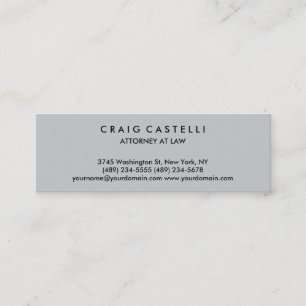 Grey Colour Background Standard Slim Business Card