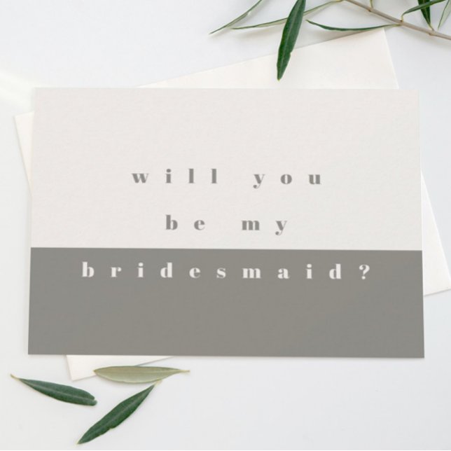 Grey Colour Block Will You Be My Bridesmaid Save The Date (Creator Uploaded)