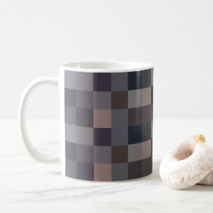 Grey Colour Chequerboard Coffee Mug
