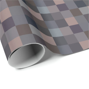 Grey Colour Chequerboard Wrapping Paper