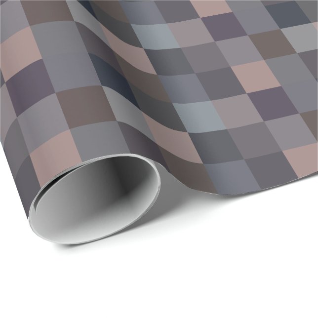 Grey Colour Chequerboard Wrapping Paper (Roll Corner)