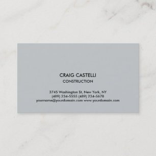 Grey Colour Plain Modern Standard Business Card