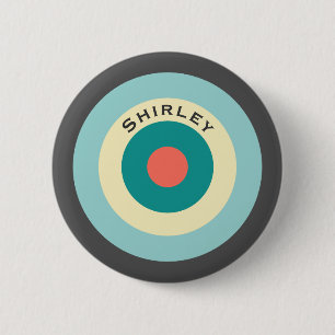 Grey Combination Bullseye by Shirley Taylor 6 Cm Round Badge