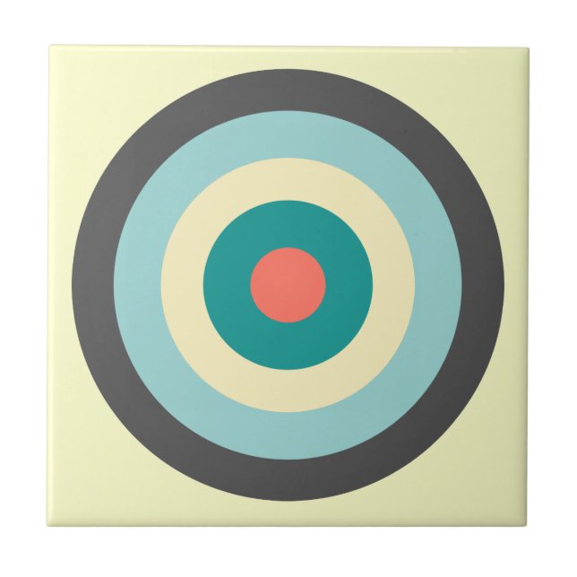 Grey Combination Bullseye by Shirley Taylor Ceramic Tile (Front)