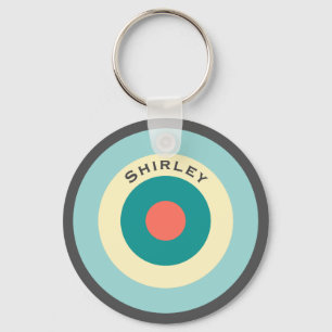 Grey Combination Bullseye by Shirley Taylor Key Ring