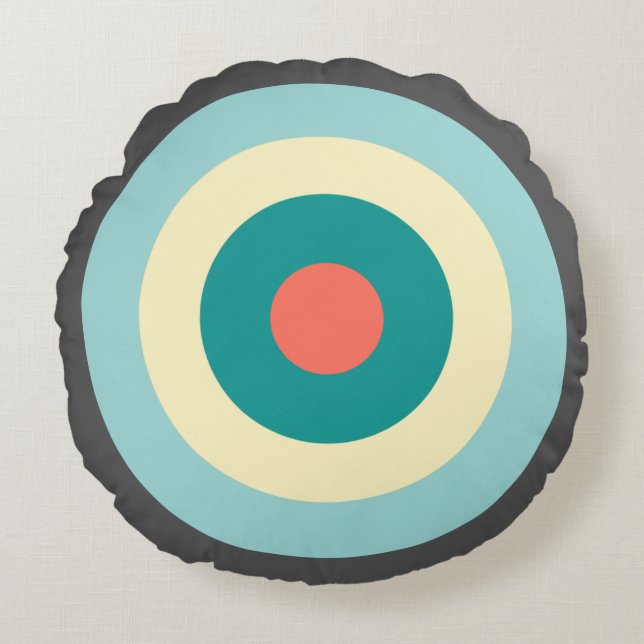 Grey Combination Bullseye Round Cushion (Front)