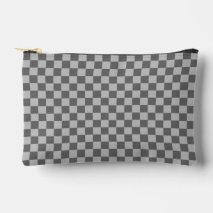 Grey Combination Chequerboard by Shirley Taylor Accessory Pouch