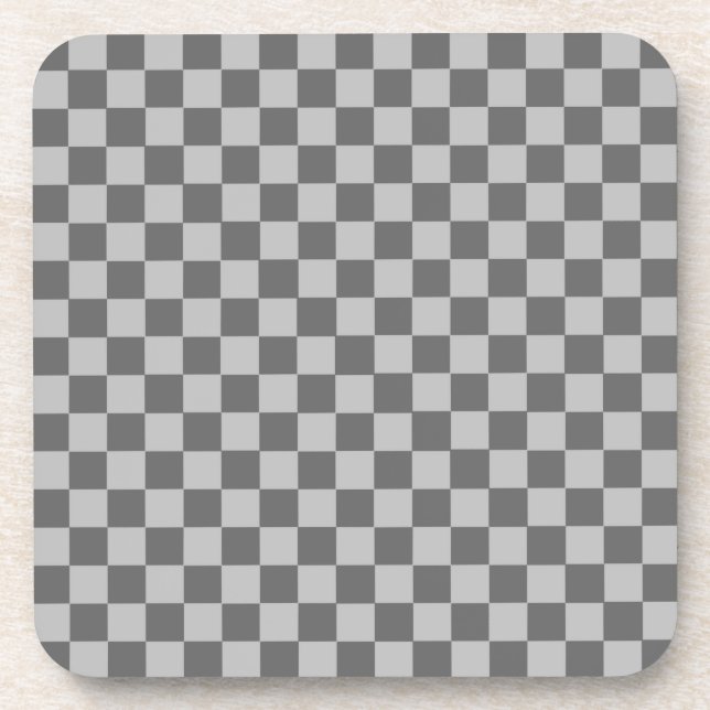 Grey Combination Chequerboard by Shirley Taylor Coaster (Front)
