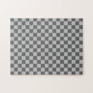Grey Combination Chequerboard by Shirley Taylor Jigsaw Puzzle