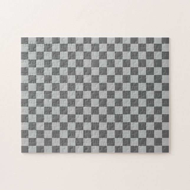 Grey Combination Chequerboard by Shirley Taylor Jigsaw Puzzle (Horizontal)