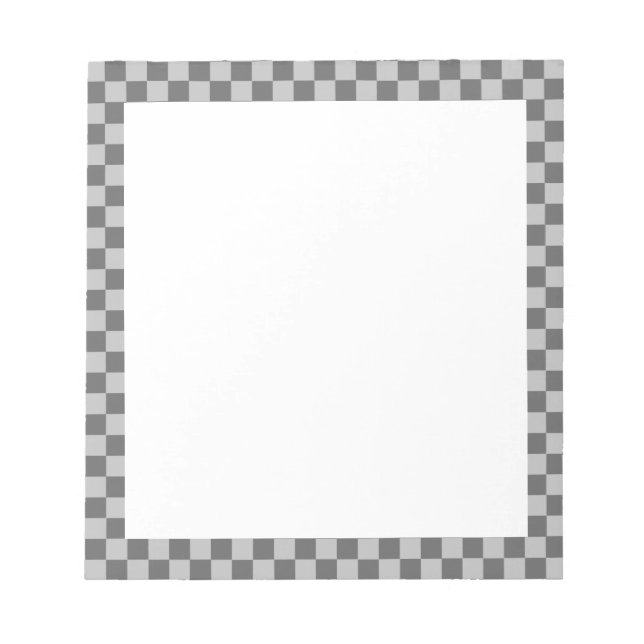 Grey Combination Chequerboard by Shirley Taylor Notepad (Front)