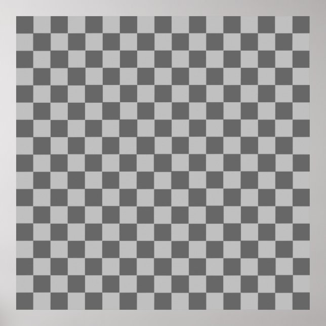 Grey Combination Chequerboard by Shirley Taylor Poster (Front)