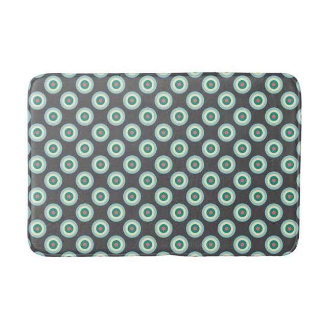 Grey Combination Circles by Shirley Taylor Bath Mat (Front)