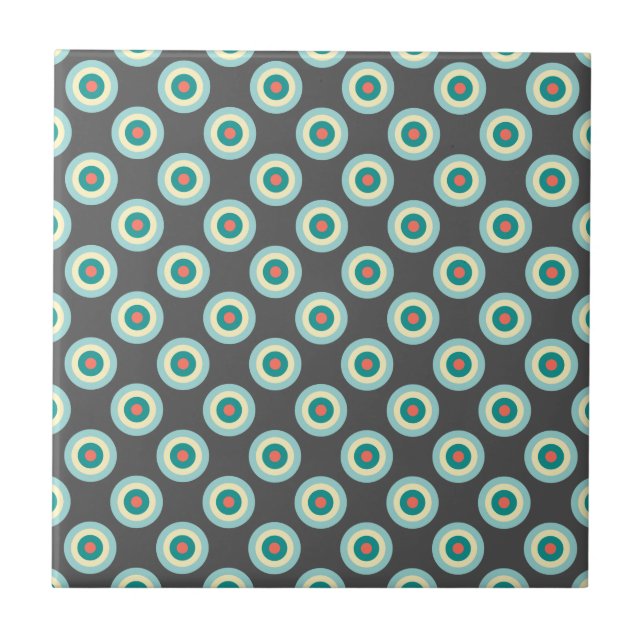 Grey Combination Circles by Shirley Taylor Ceramic Tile (Front)