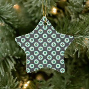 Grey Combination Circles by Shirley Taylor Ceramic Tree Decoration