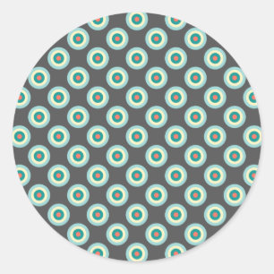 Grey Combination Circles by Shirley Taylor Classic Round Sticker