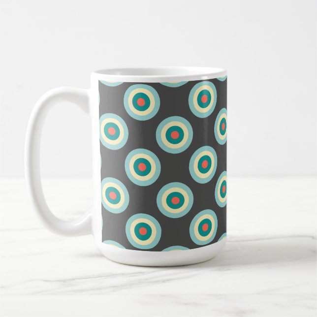 Grey Combination Circles by Shirley Taylor Coffee Mug (Left)