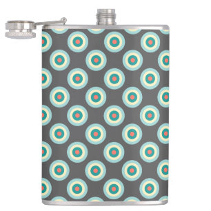 Grey Combination Circles by Shirley Taylor Hip Flask