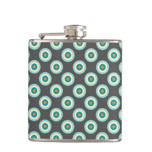 Grey Combination Circles by Shirley Taylor Hip Flask